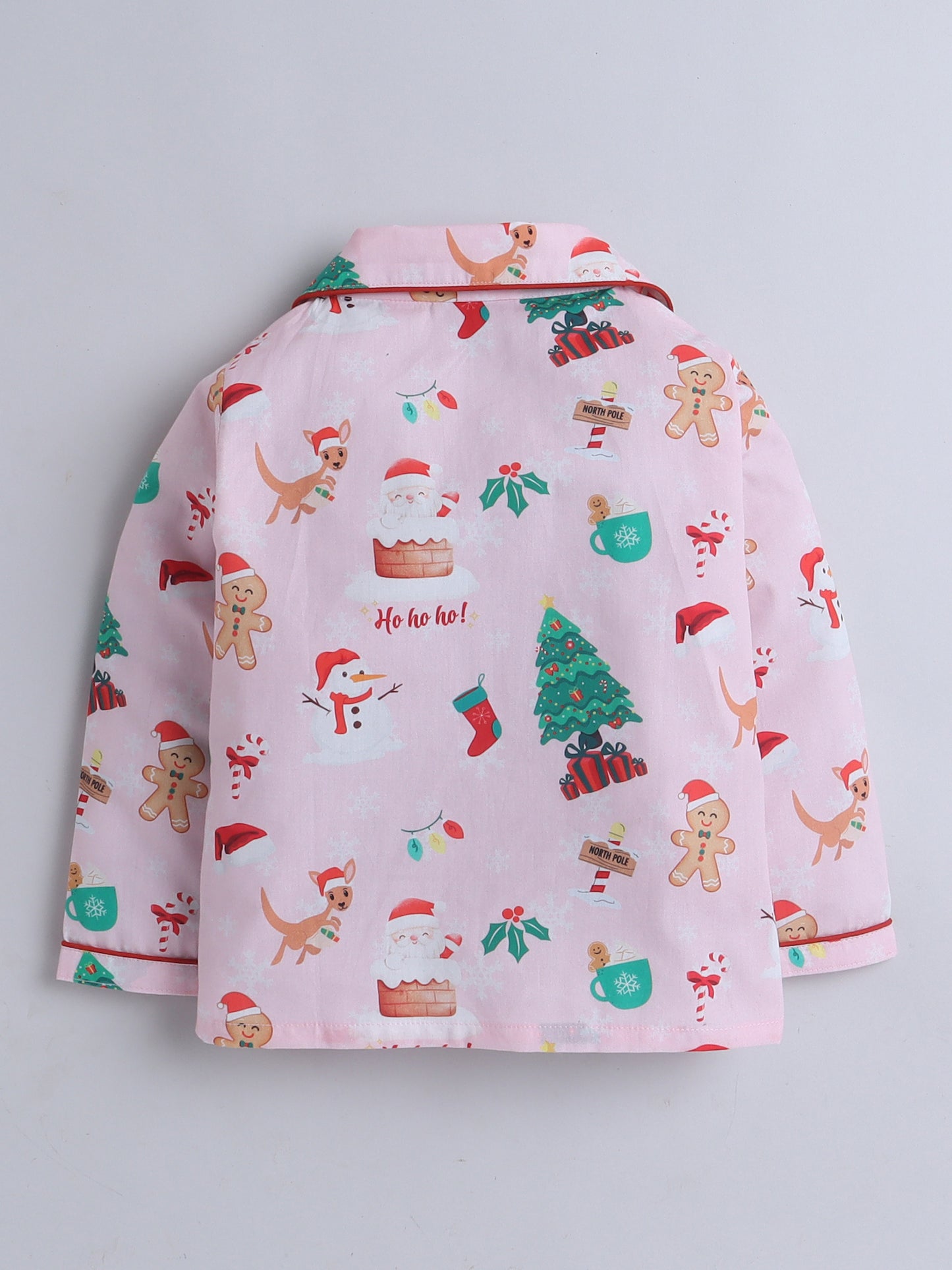 Christmas theme Print Nightsuit- Pink