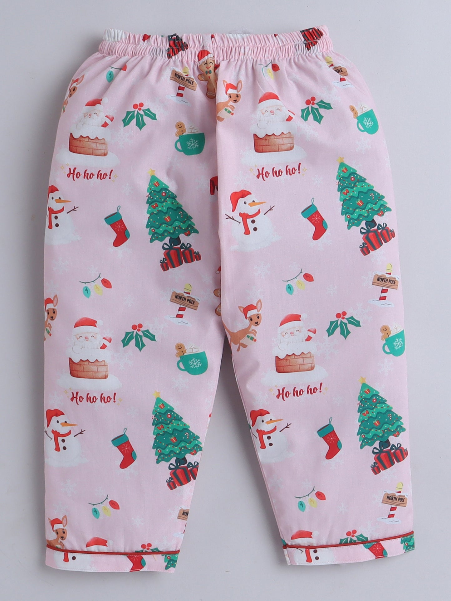 Christmas theme Print Nightsuit- Pink