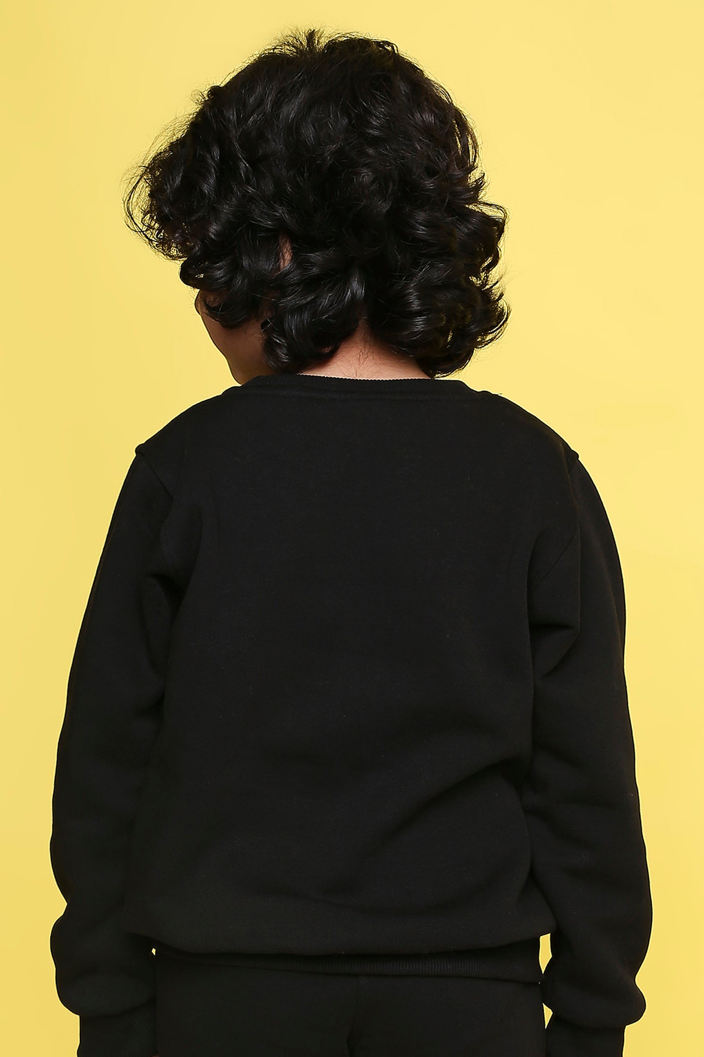 Knitting Doodles Kid's Sweatshirt with Warm Fleece- Black