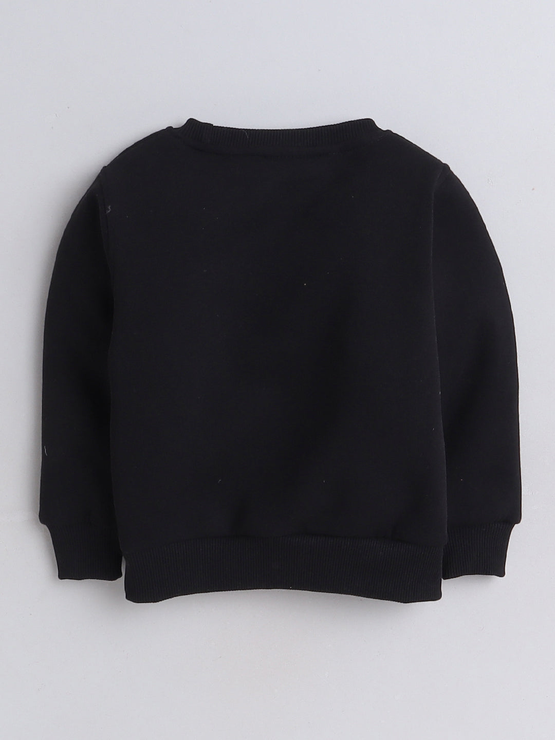 Knitting Doodles Kids' Sweat Shirt with Warm Fleece and Smart Rainbow print- Black