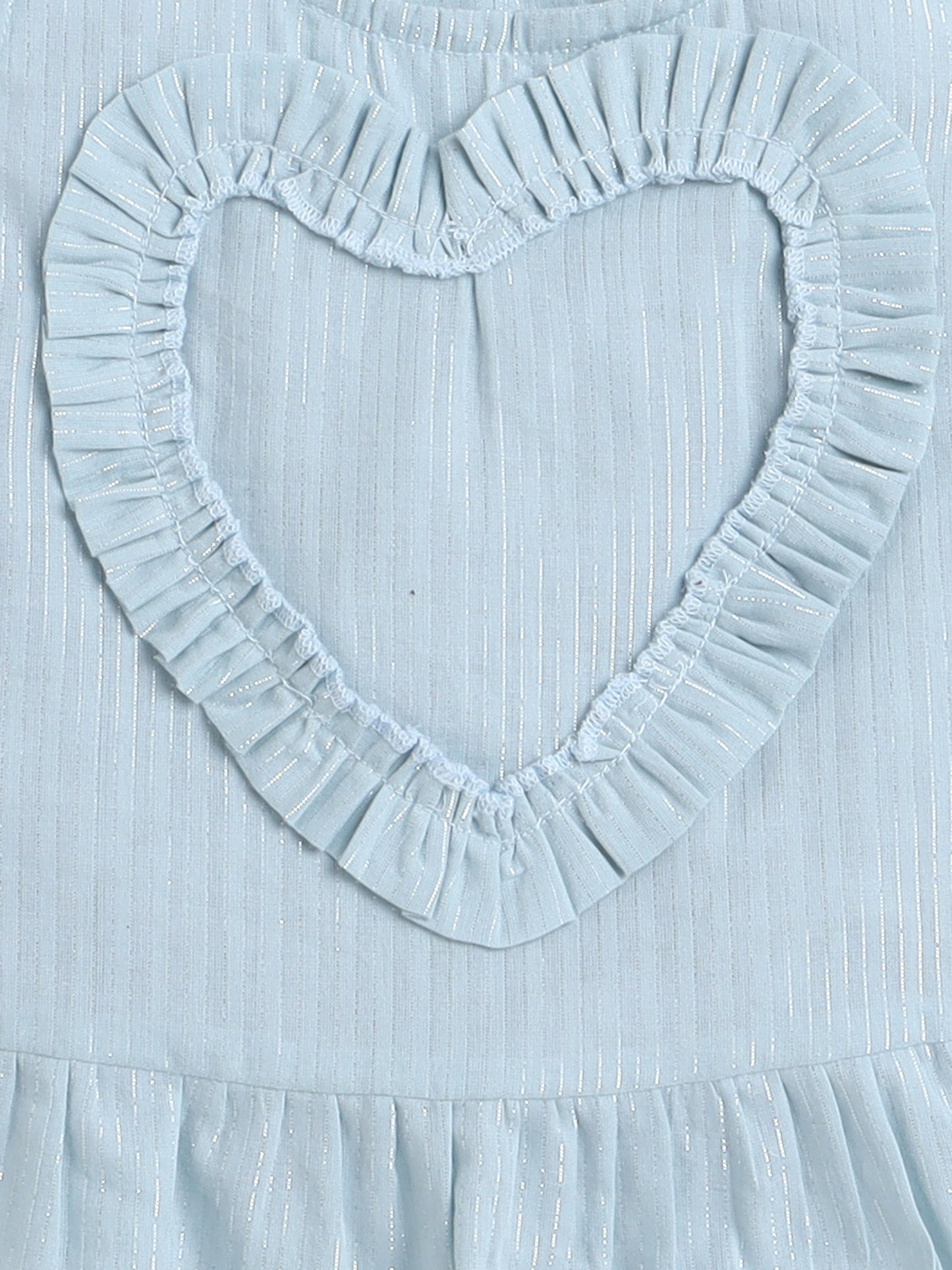 Blue Coord set with heart detailing on the Top and Pleated Pants