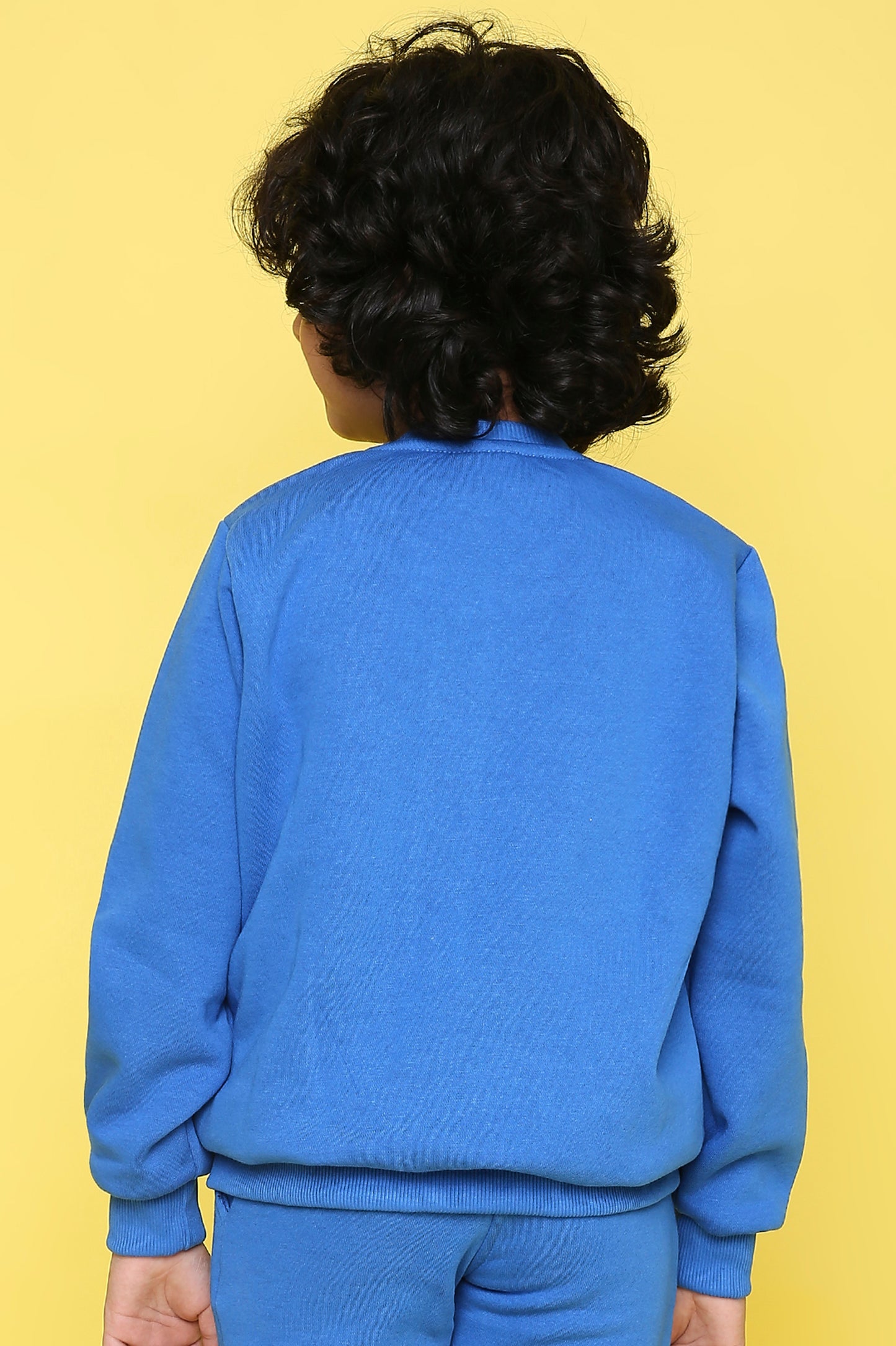 Knitting Doodles Kid's Sweatshirt with Warm Fleece- Blue