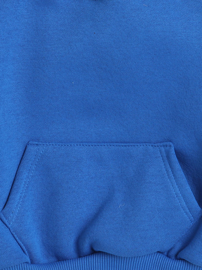 Knitting Doodles Kid's Sweatshirt with Warm Fleece and Pocket in front- Blue