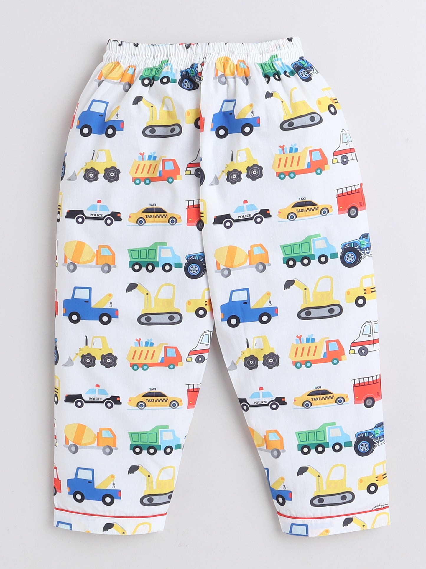Cars Print Nightsuit- White