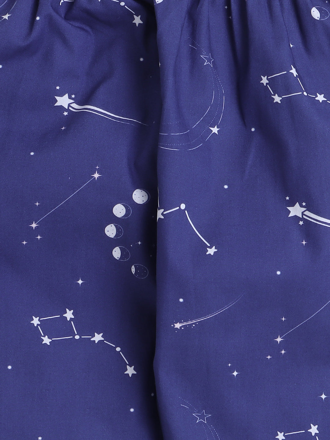 Moon, Stars and Constellations Print Night Suit- Dark Blue