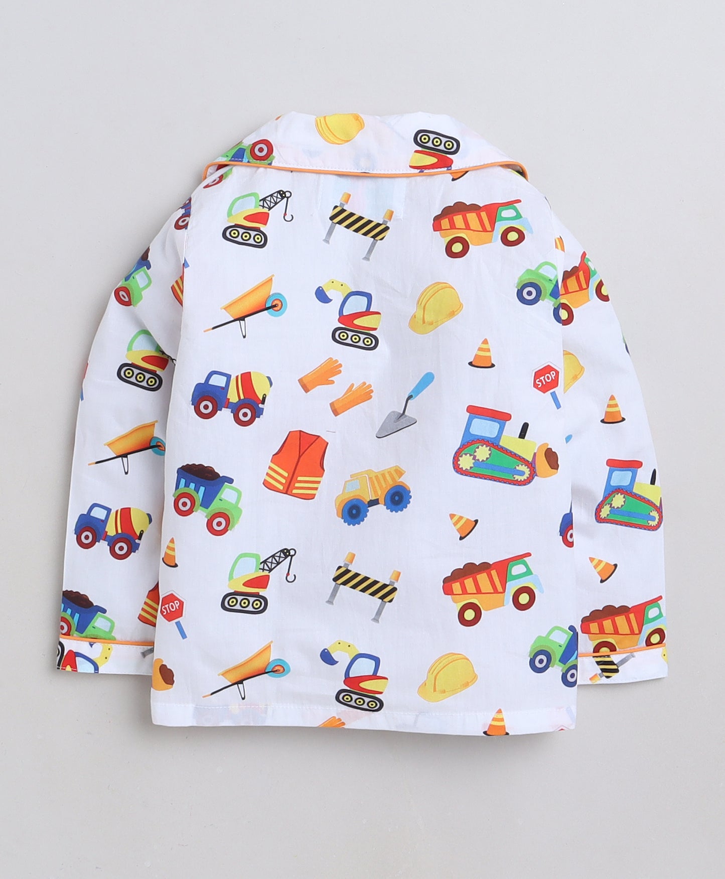 Construction Vehicles Print- White