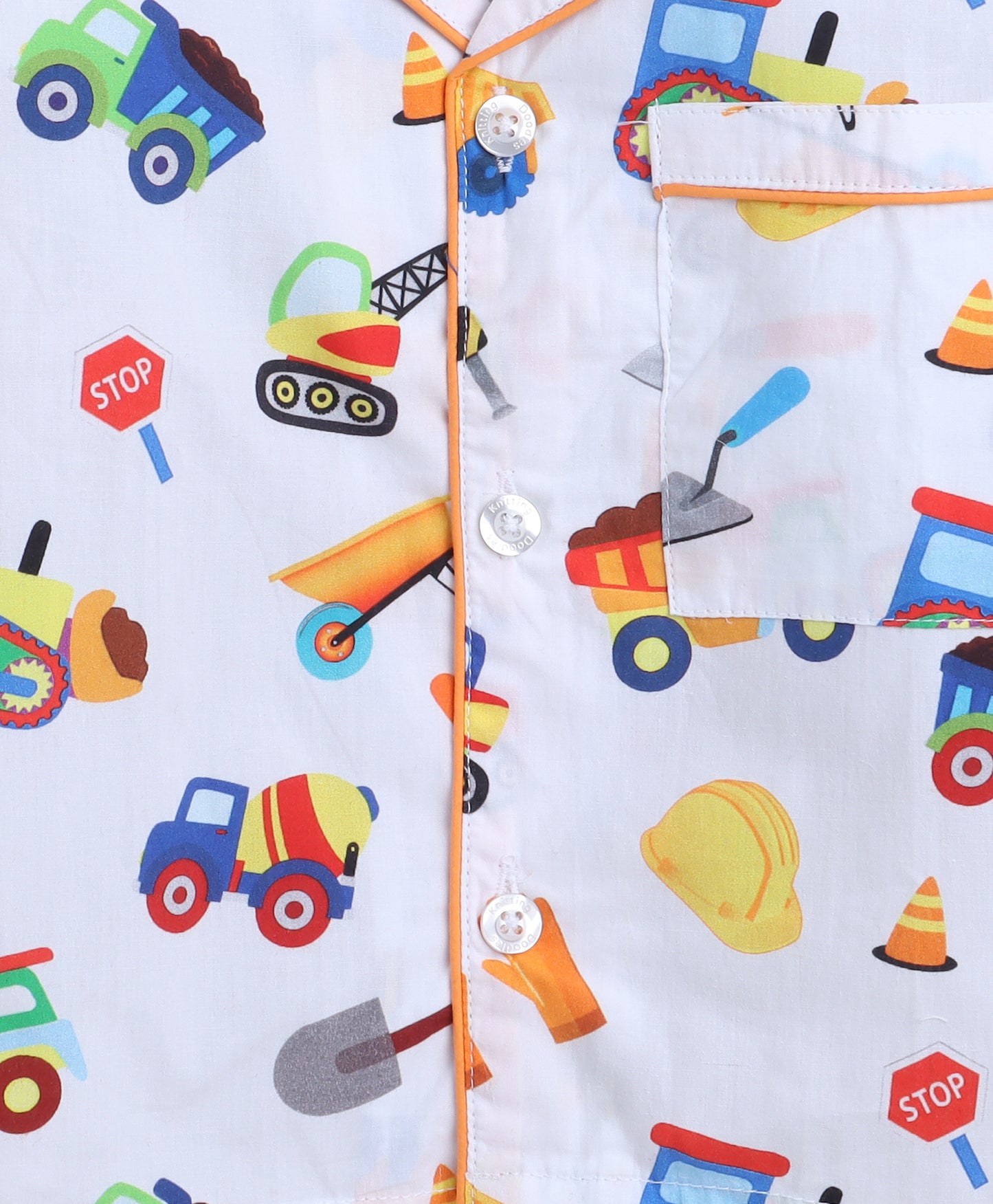 Construction Vehicles Print- White