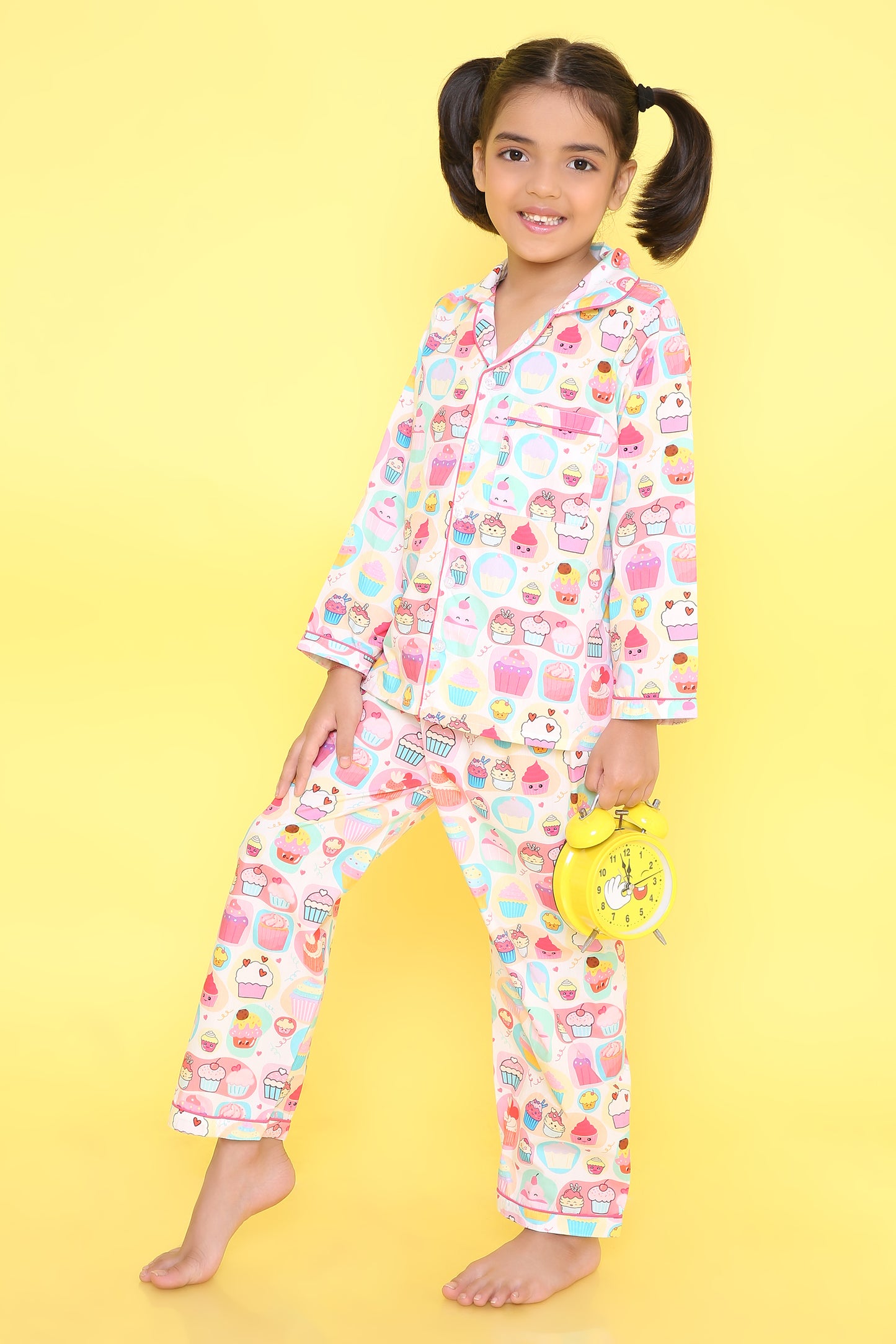Cupcake Print Nightsuit- White