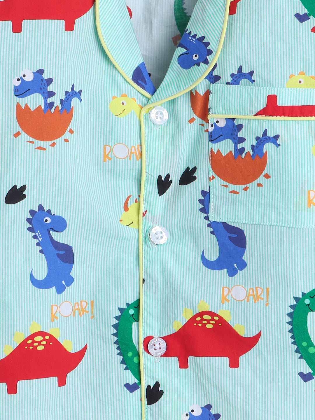 Dinosaurs Print Night Suit- Green