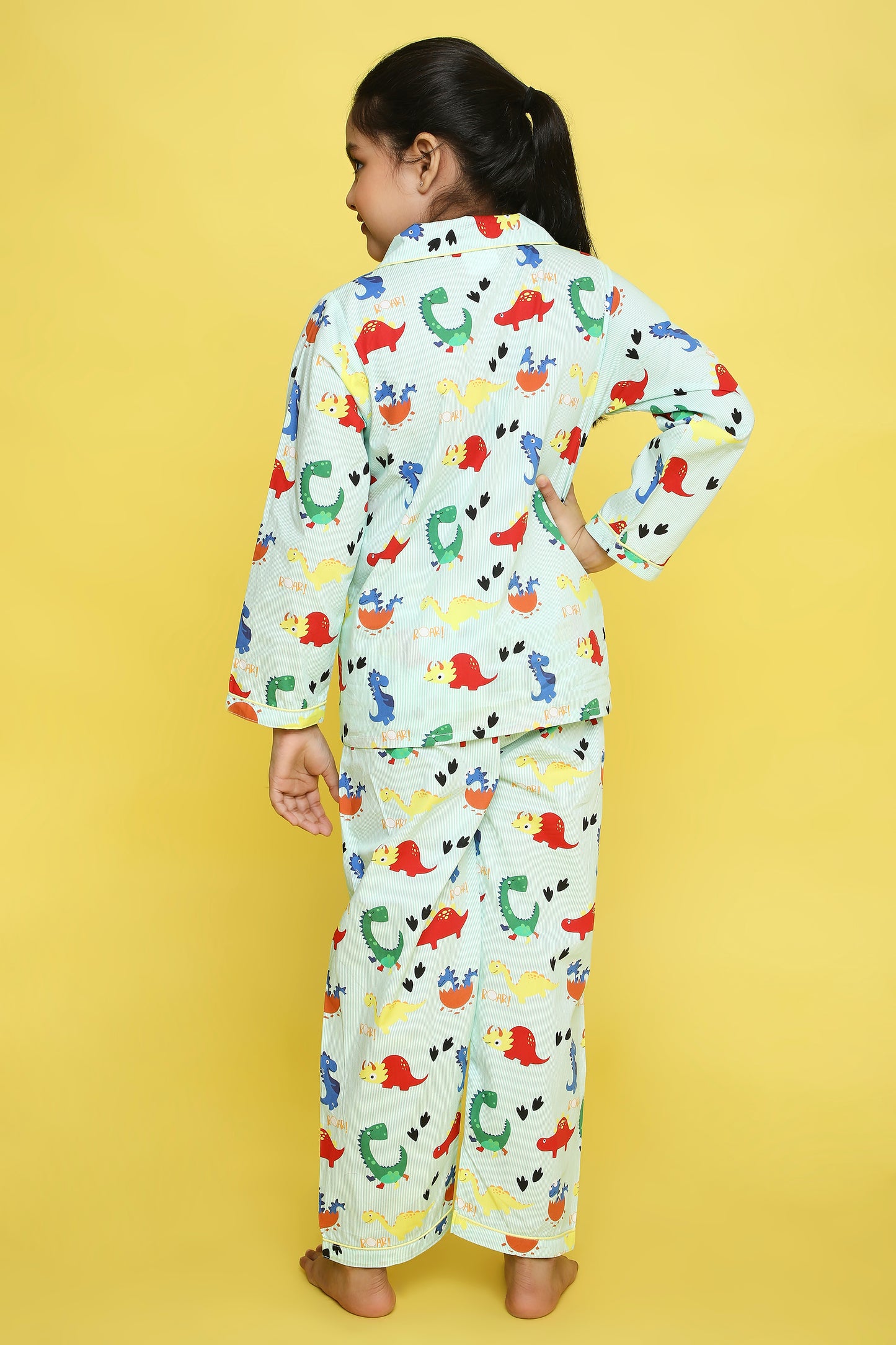 Dinosaurs Print Night Suit- Green