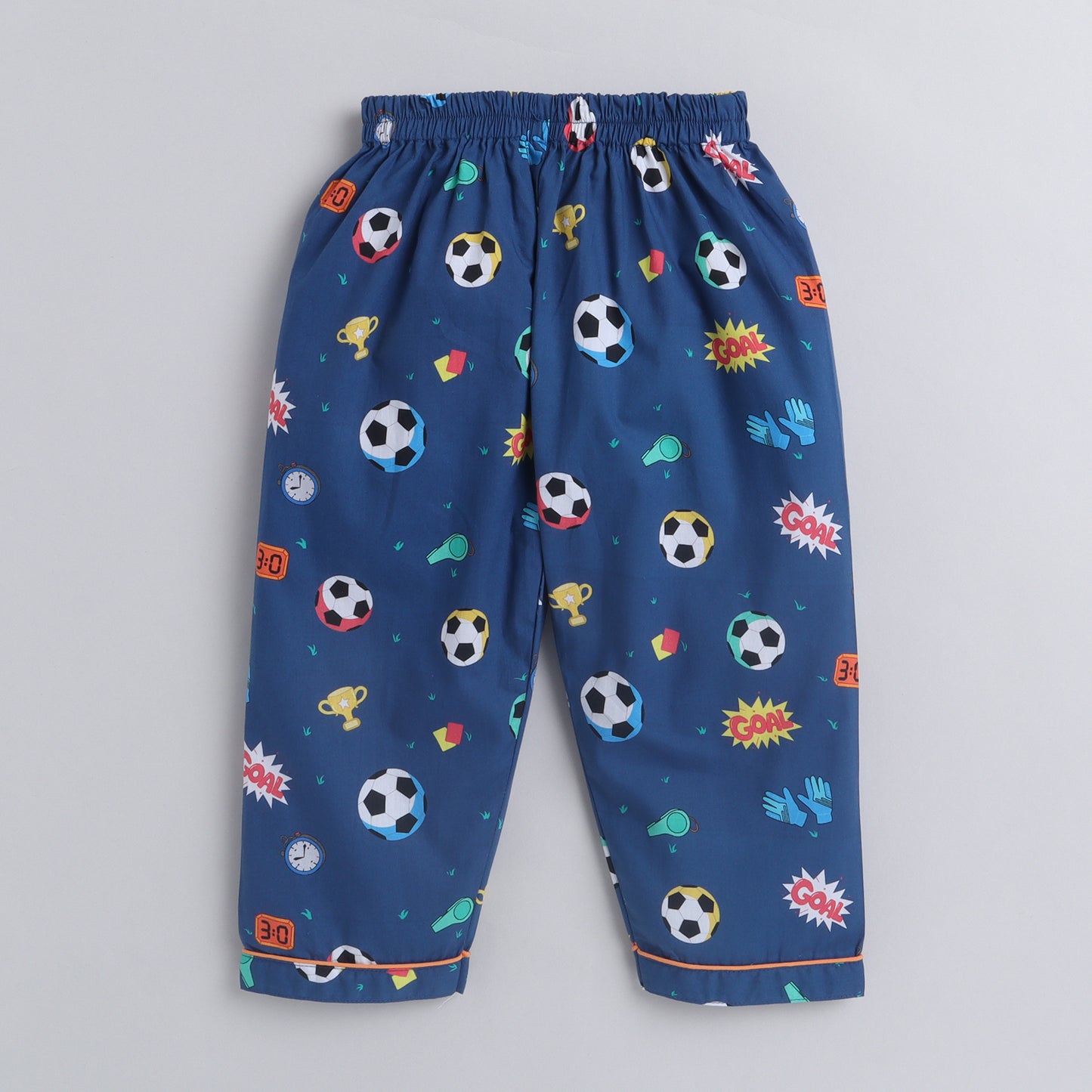 Football Print Night Suit- Dark Blue