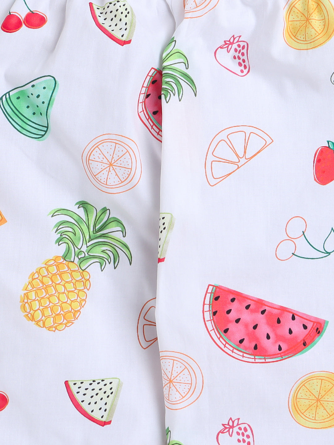 Fruits Print Night Suit- White