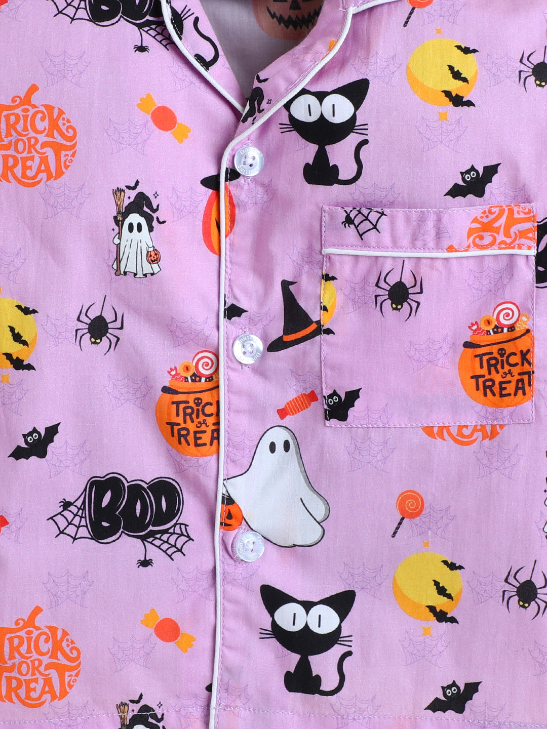 Haloween Print Nightsuit- Purple