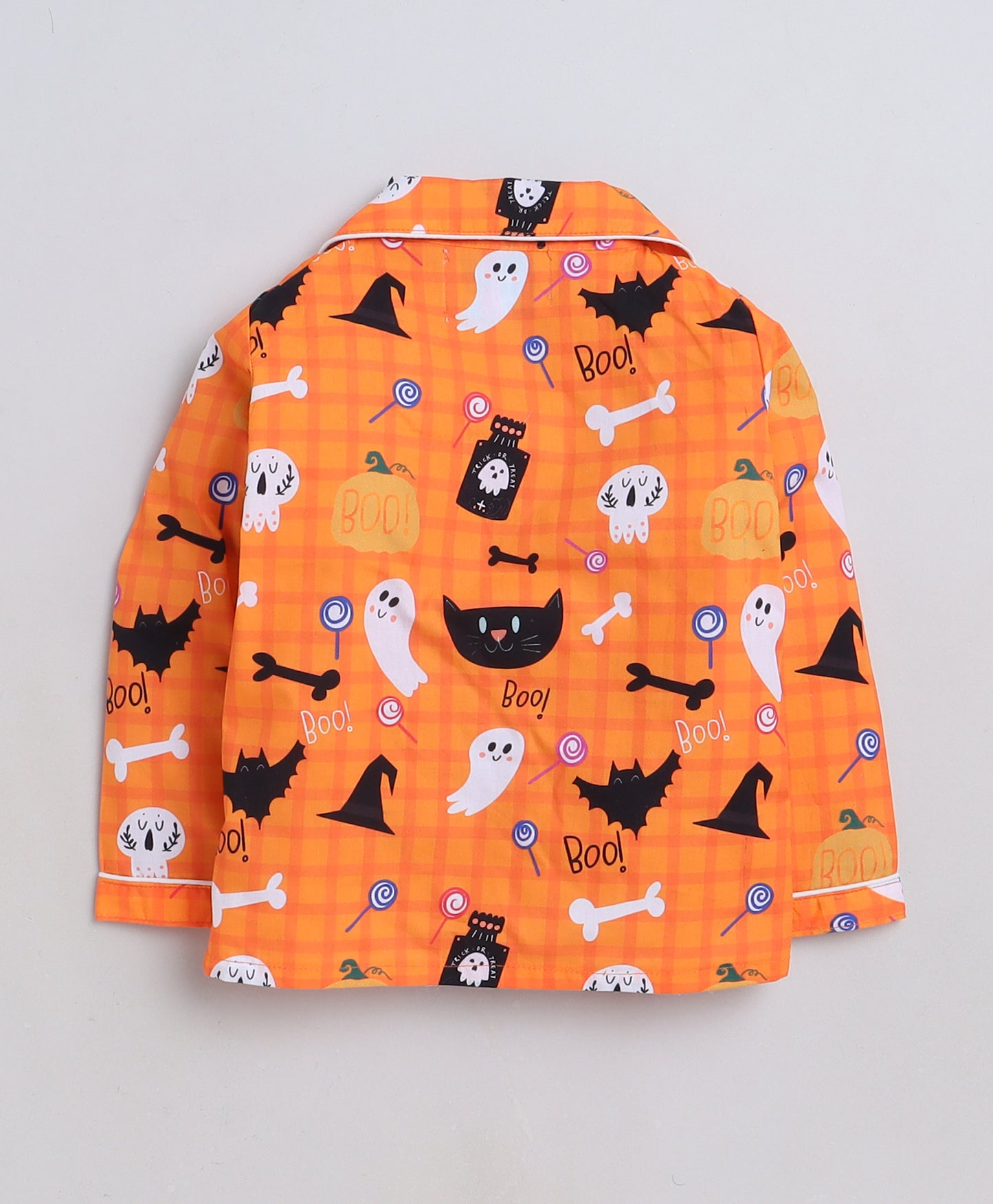 Haloween Pumpkin and Ghosts Print- Orange
