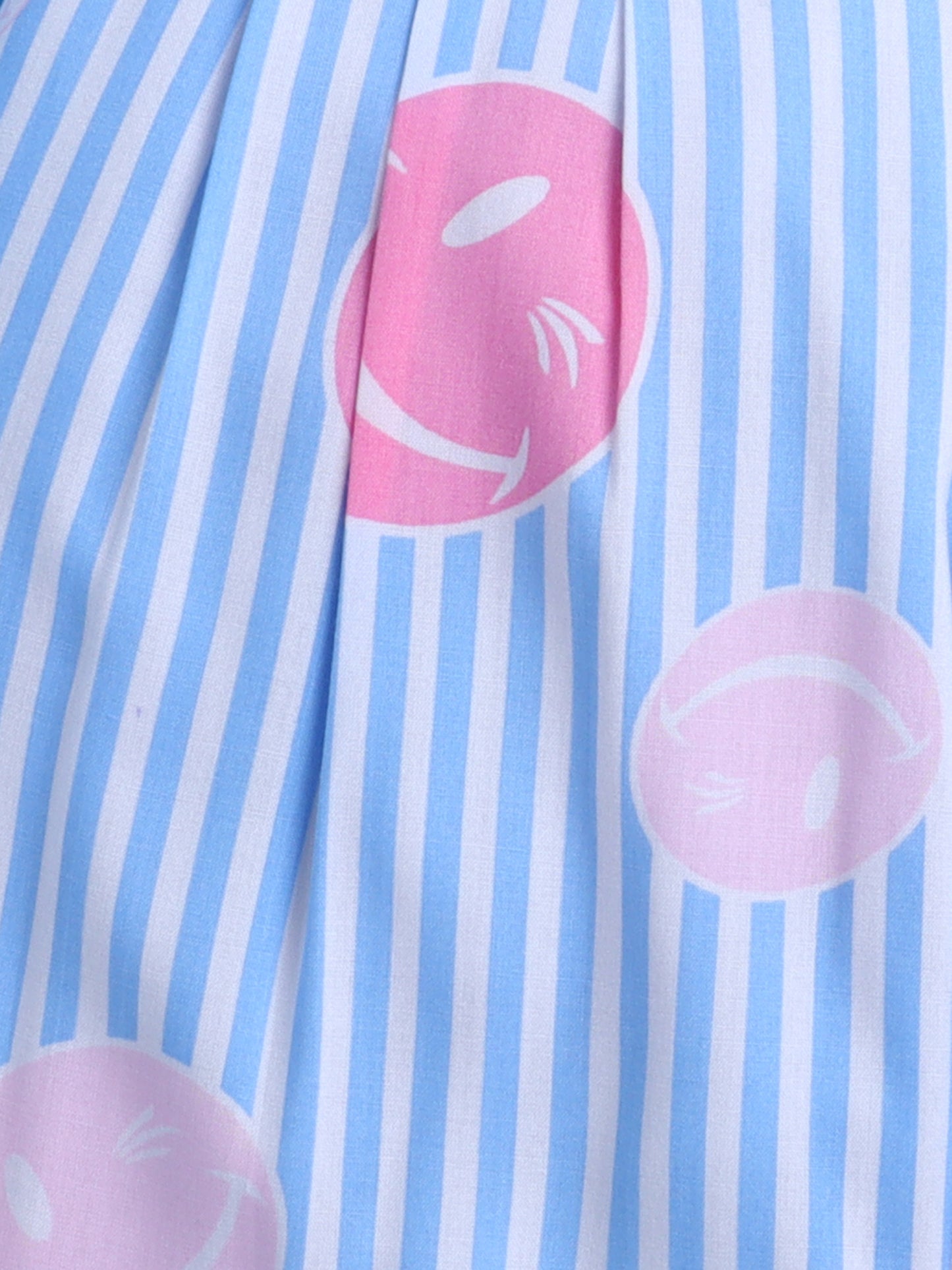 Blue and White Stripes Coord set with Smileys and Pleated Pants