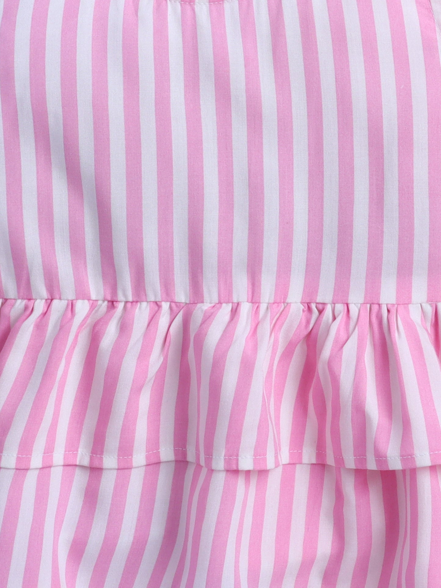 Pink and White Stripes Coord set with and Pleated Pants