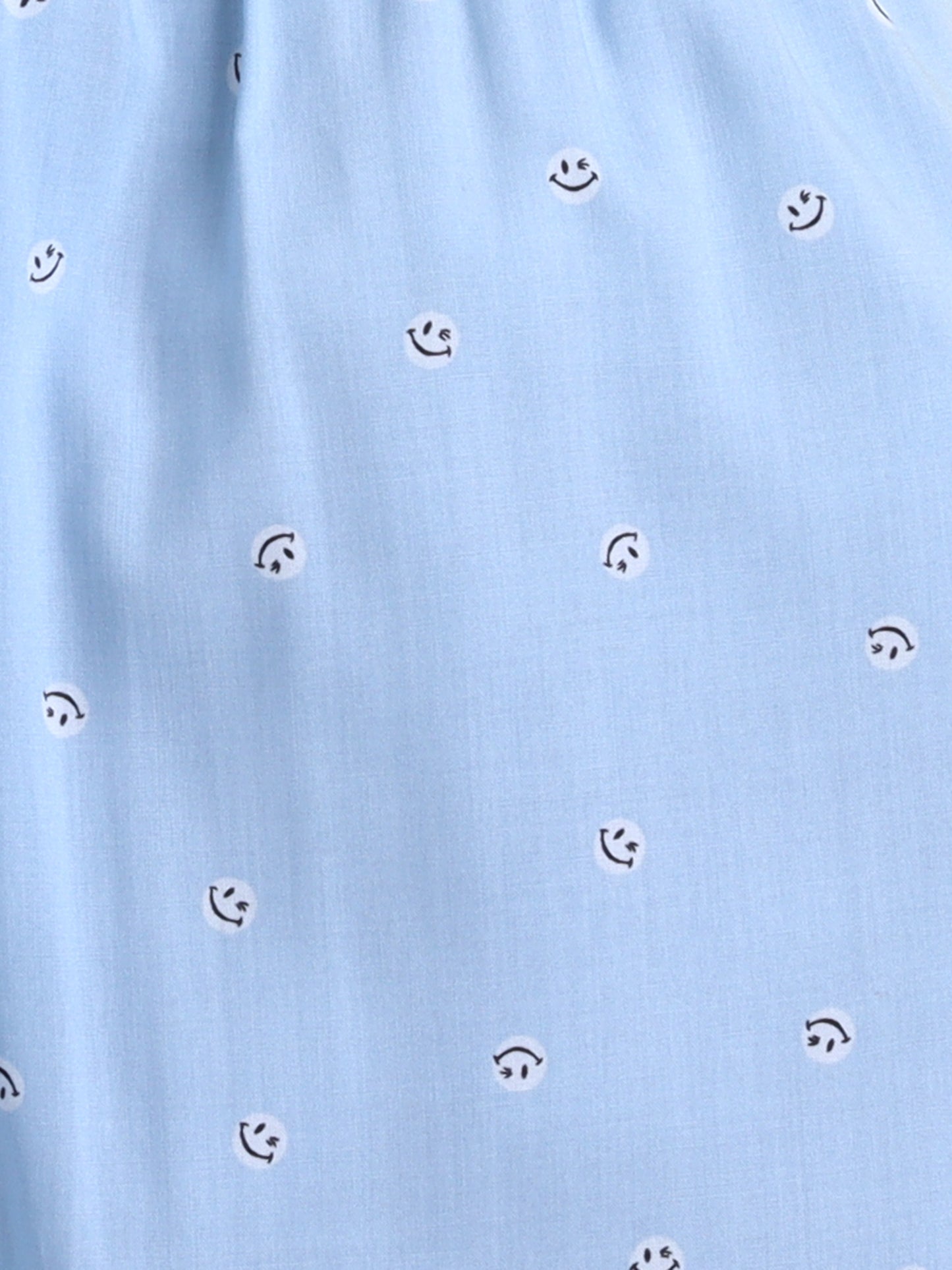 Blue Smiley Printed Nightsuit- Blue