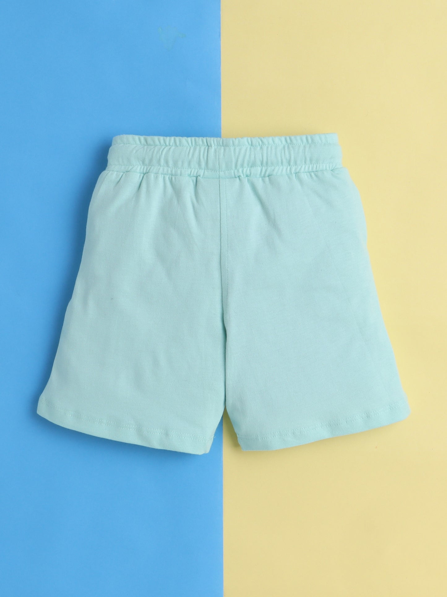 Boys' Cotton Playday Shorts Set with Fun Gamer Print- Sea Green