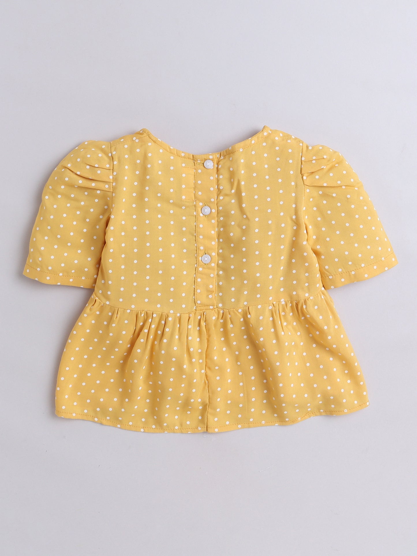 Yellow Polka Dots Coord set with Crop top and Pleated Pants