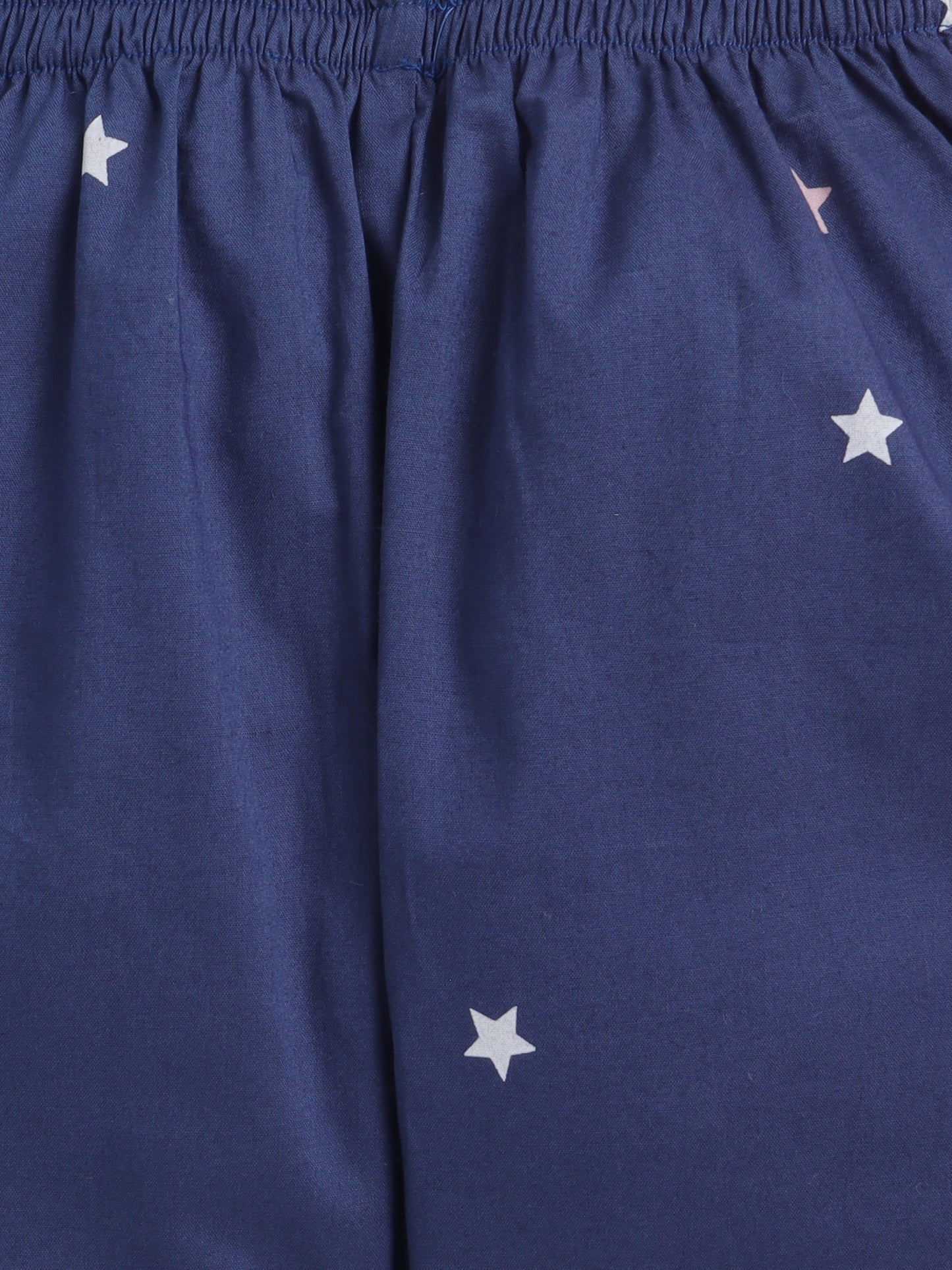 Navy Stars Print Nightsuit- Navy