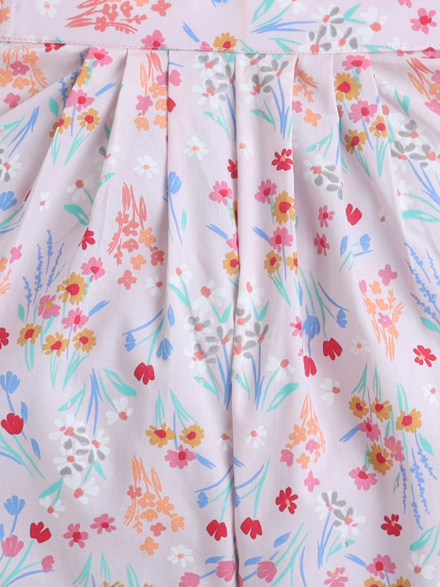 Floral Print Coord set with and Pleated Pants- Pink
