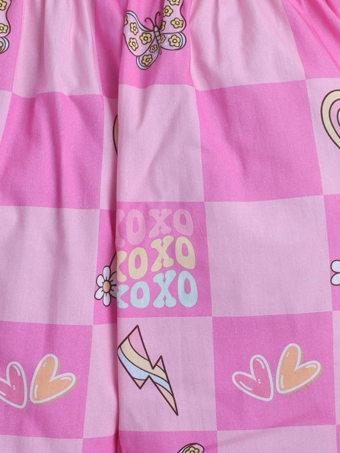 Unicorn Print Print Night Suit- Pink