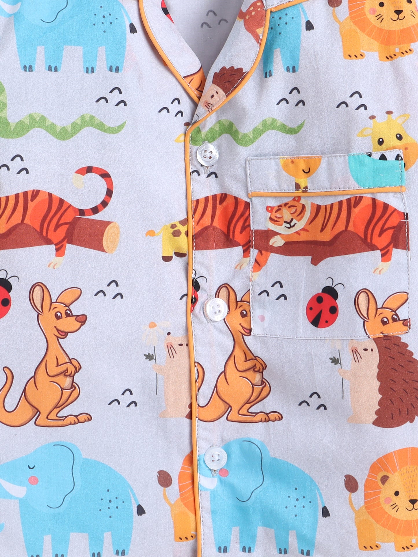 Jungle Animals Print- Light Grey