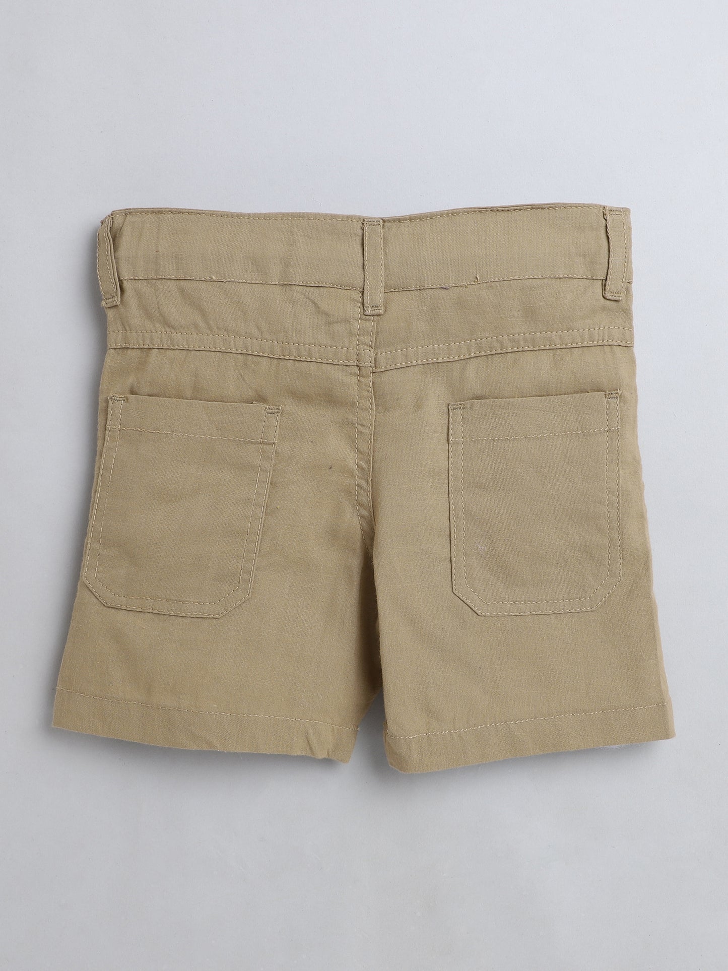 Boys' Shorts with Adjustable Waist- Beige