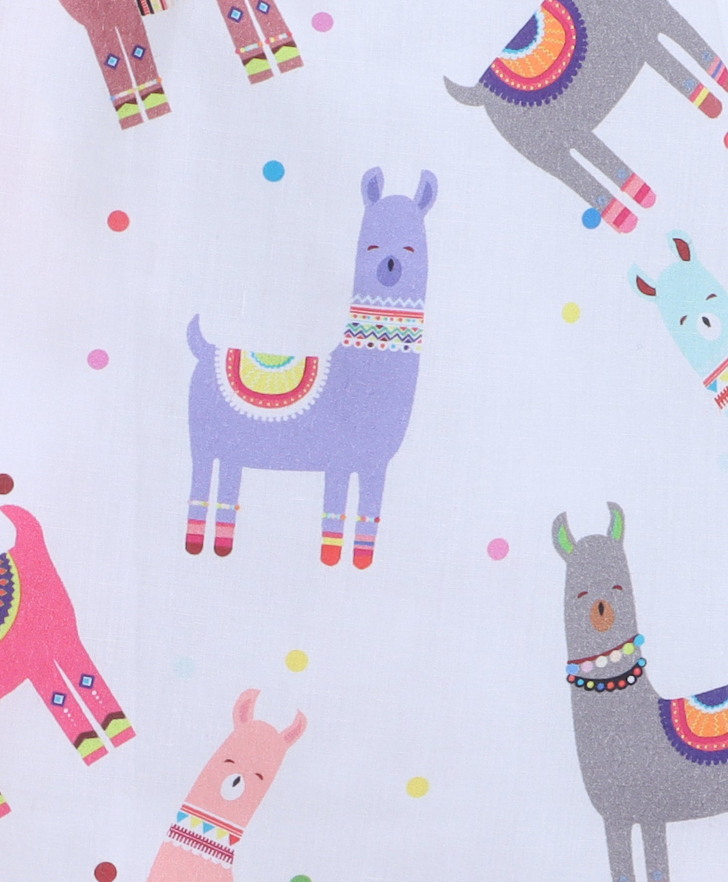 Llama Print T-shirt and Pyjama- Pink and White