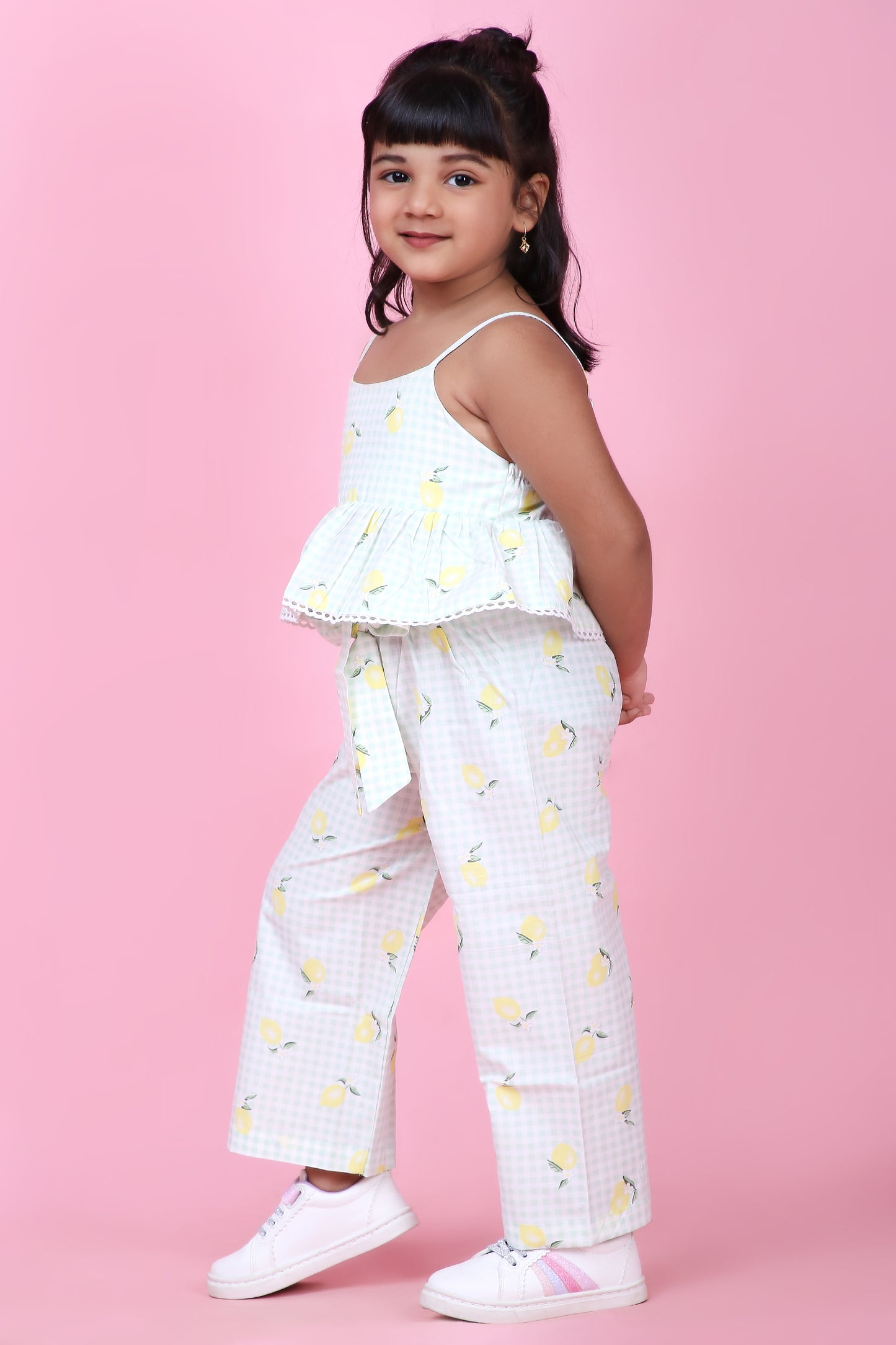 Lemons Printed Coord Set With Pants