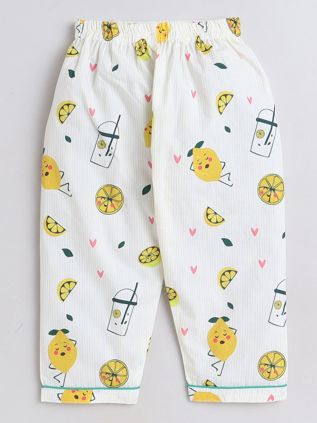 Lemons and Lemonade Print Night Suit- Yellow