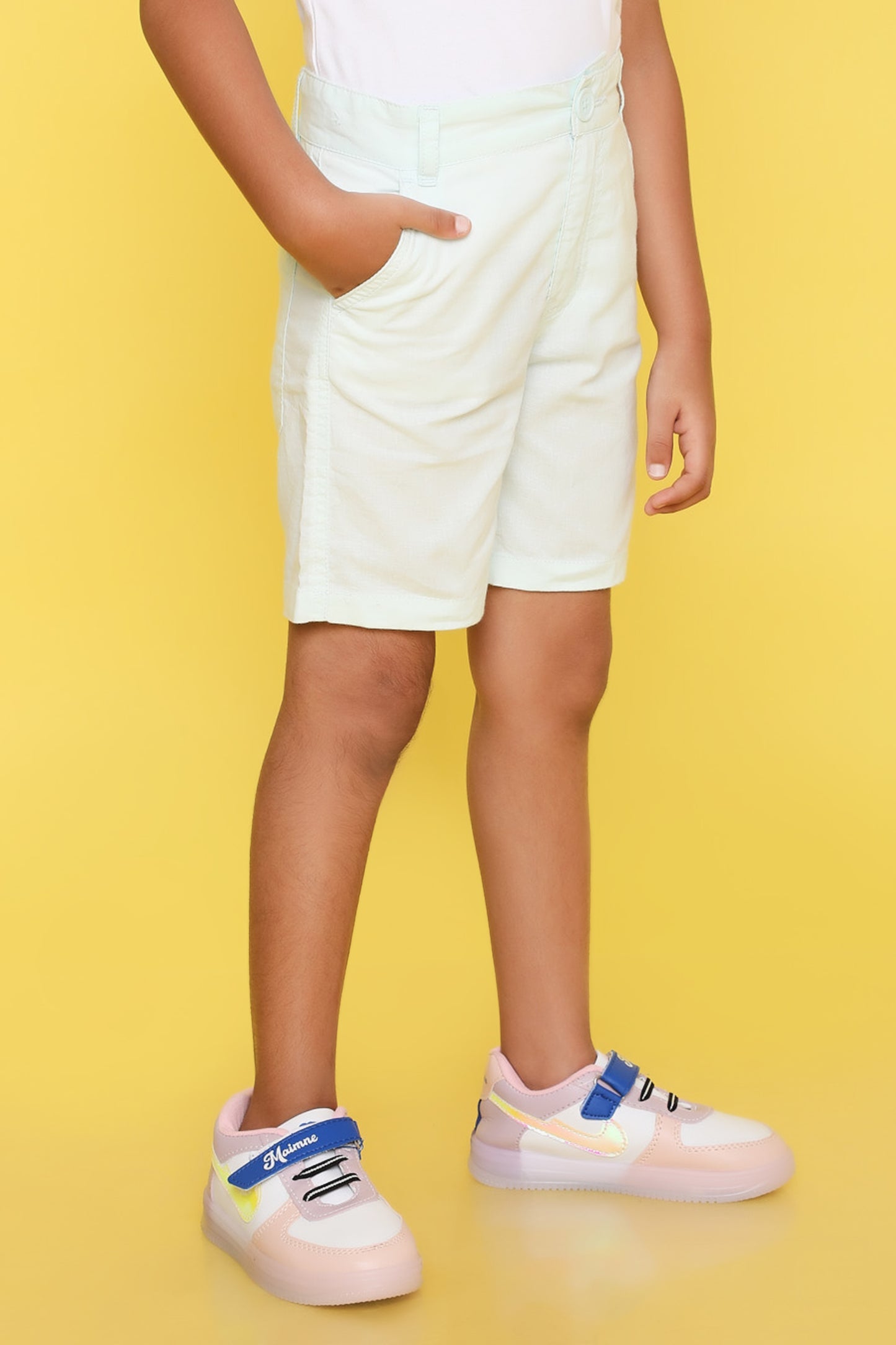 Boys' Shorts with Adjustable Waist- Light Blue