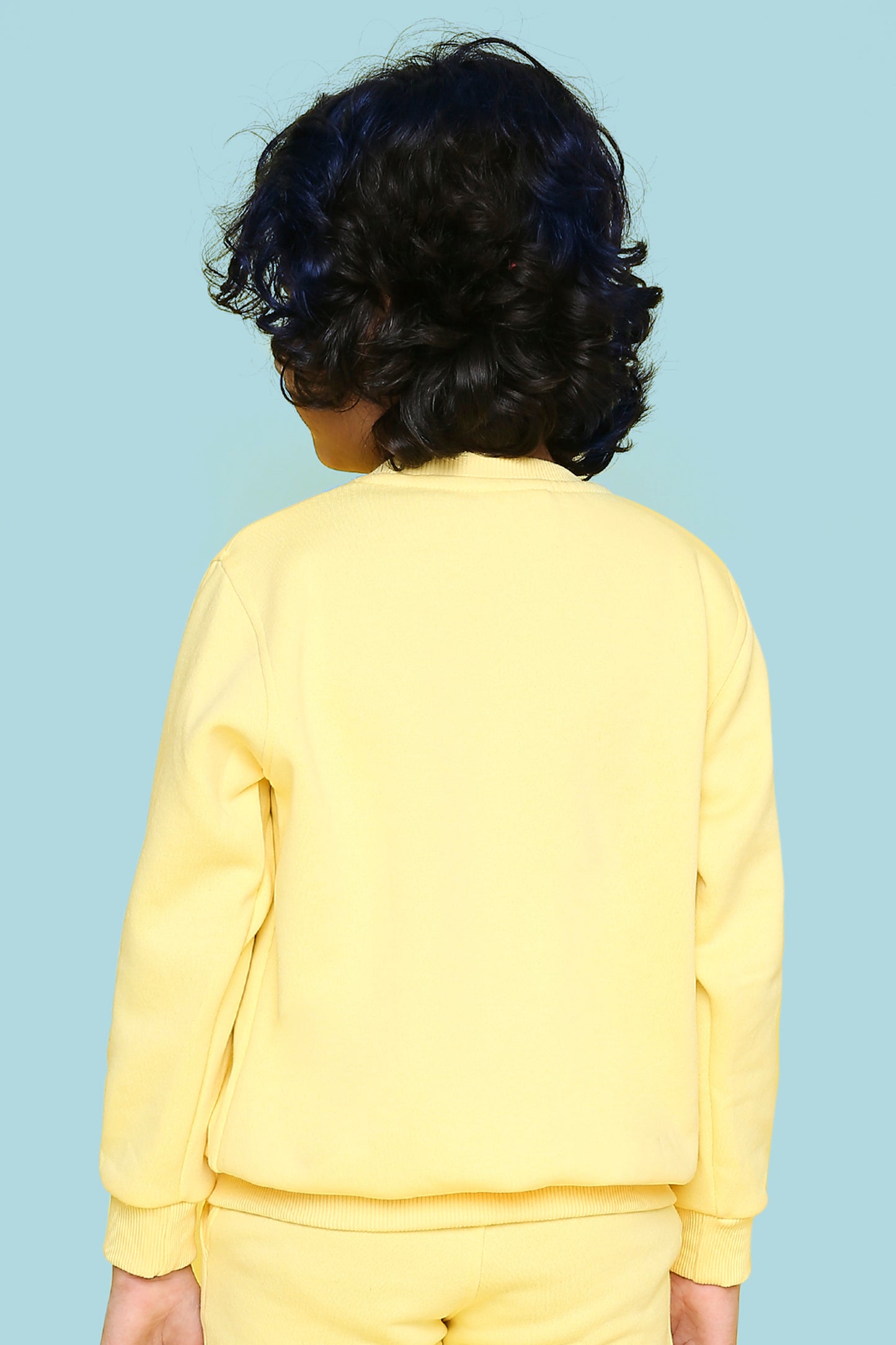 Knitting Doodles Kid's Sweatshirt with Warm Fleece- Light Yellow