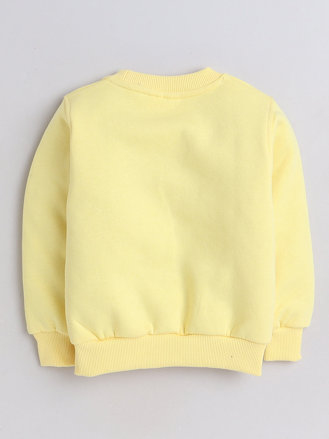 Knitting Doodles Kid's Sweatshirt with Warm Fleece and Pocket in front- Light Yellow