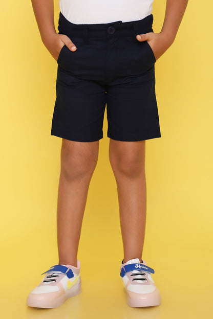 Boys' Shorts with Adjustable Waist- Navy