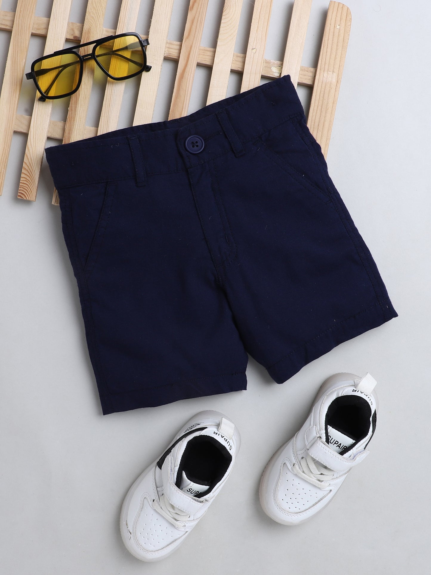 Boys' Shorts with Adjustable Waist- Navy