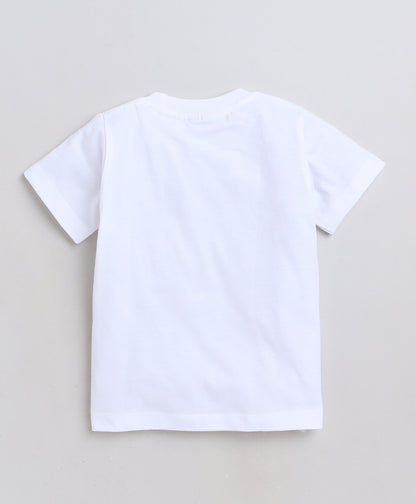 Aeroplane Print T-shirt and Pyjama- Blue and White