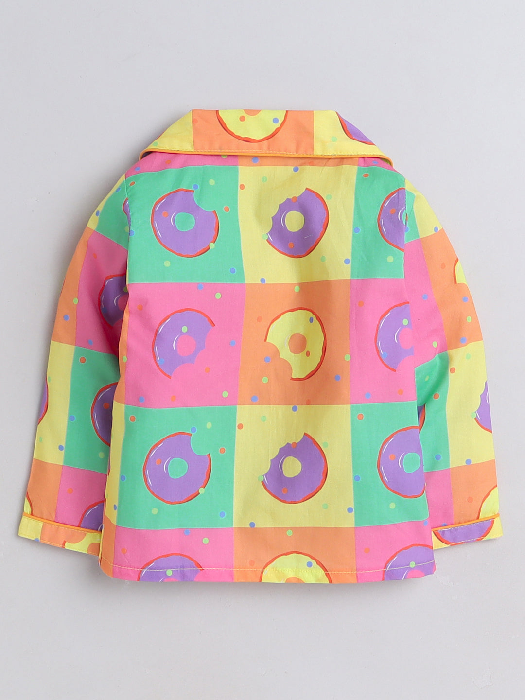 Donuts Print Night Suit- Multicolored