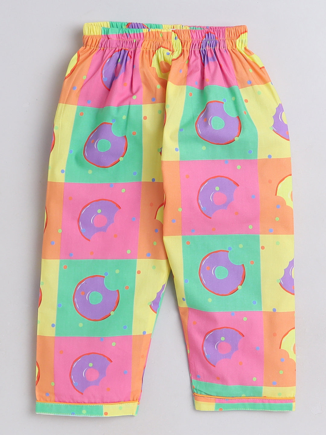 Donuts Print Night Suit- Multicolored