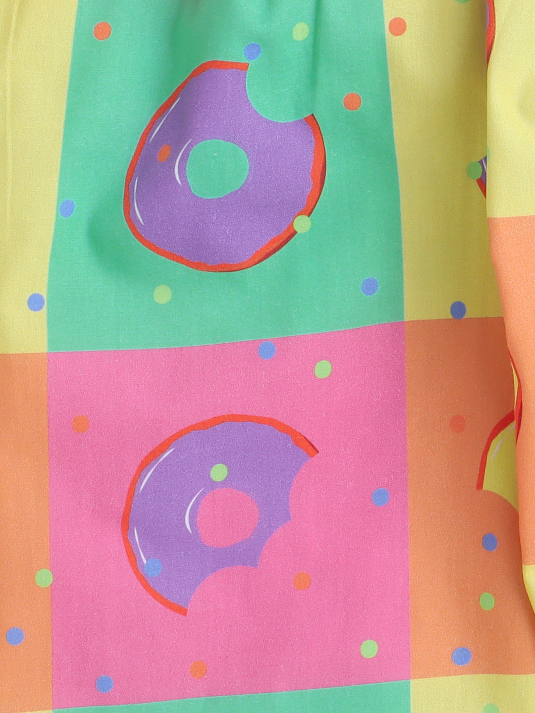 Donuts Print Night Suit- Multicolored