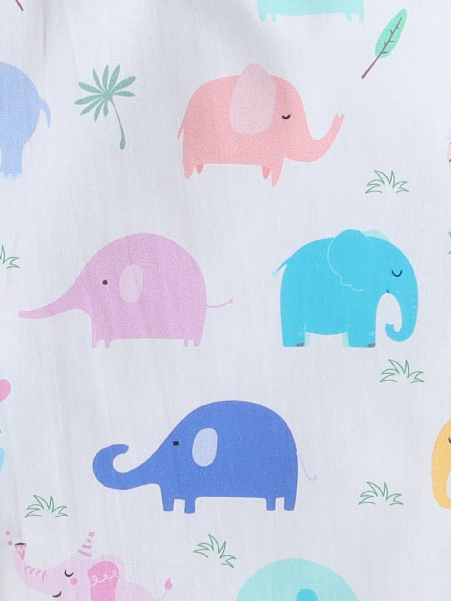 Elephants Print Nightsuit- Off White