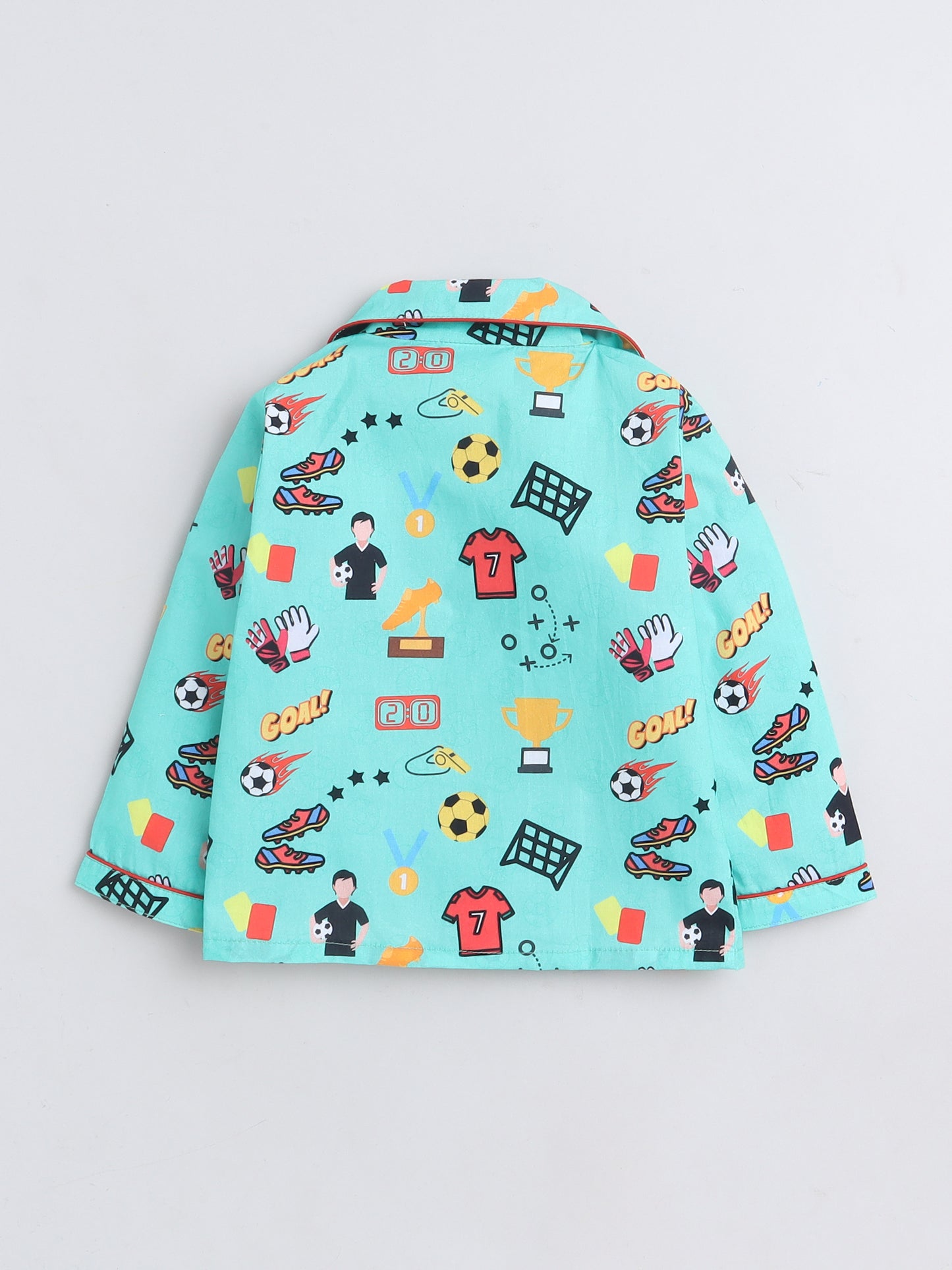 Soccer Print Night Suit- Green