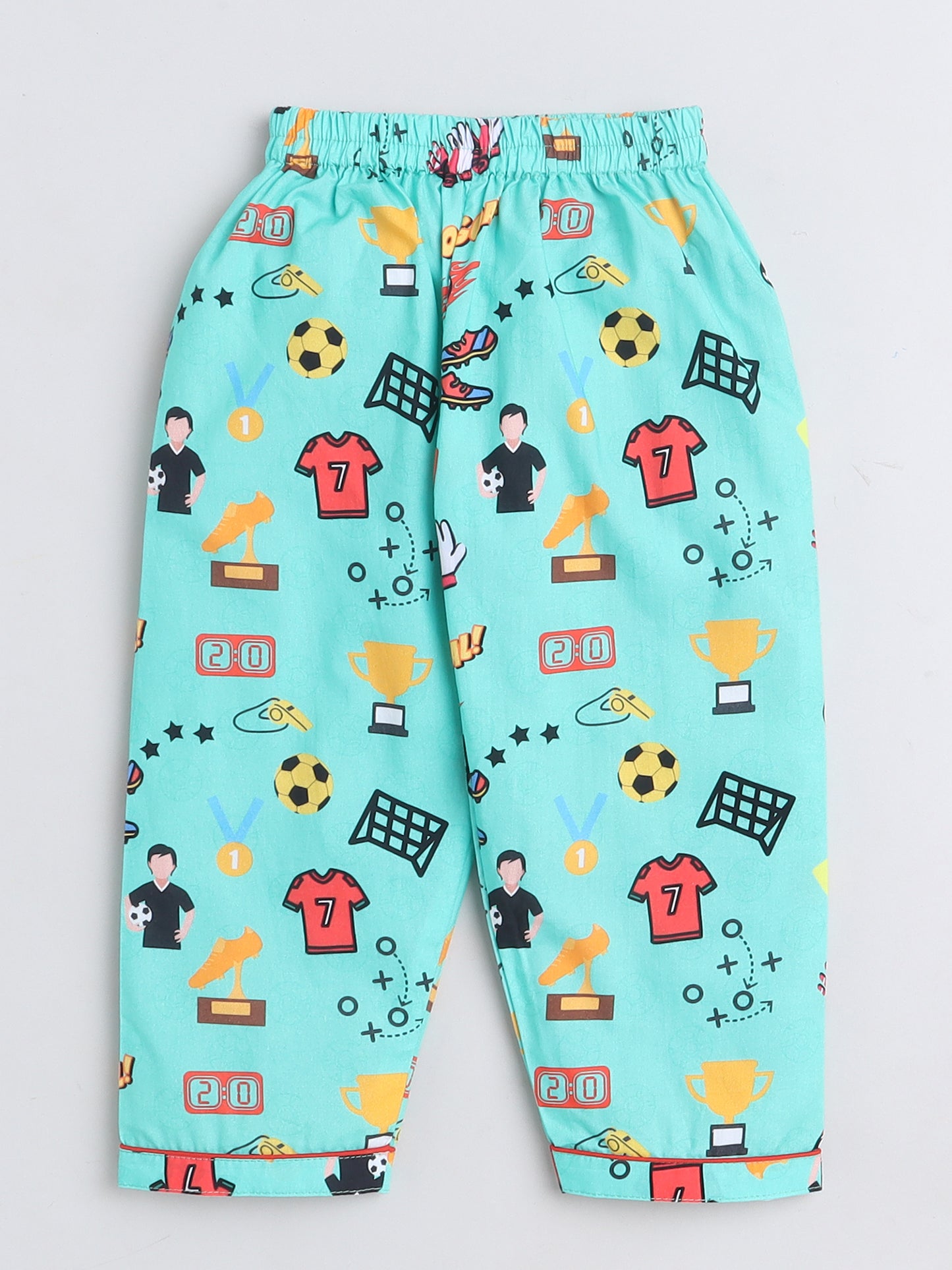 Soccer Print Night Suit- Green