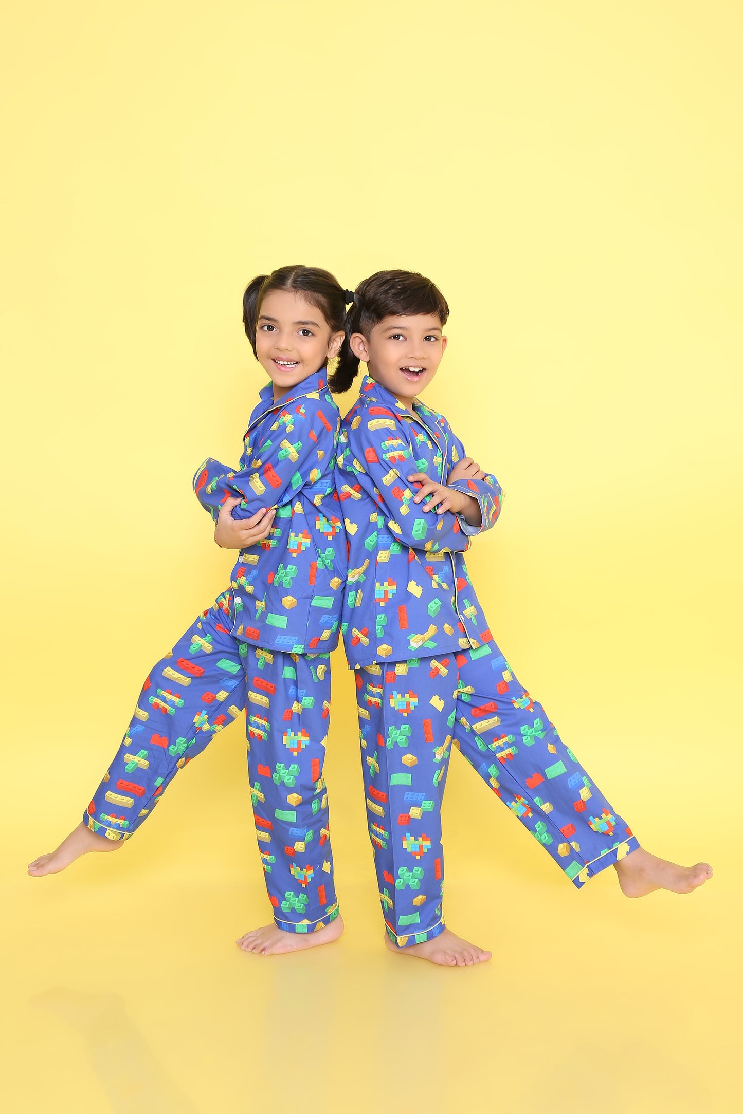 Lego Print Nightsuit- Blue