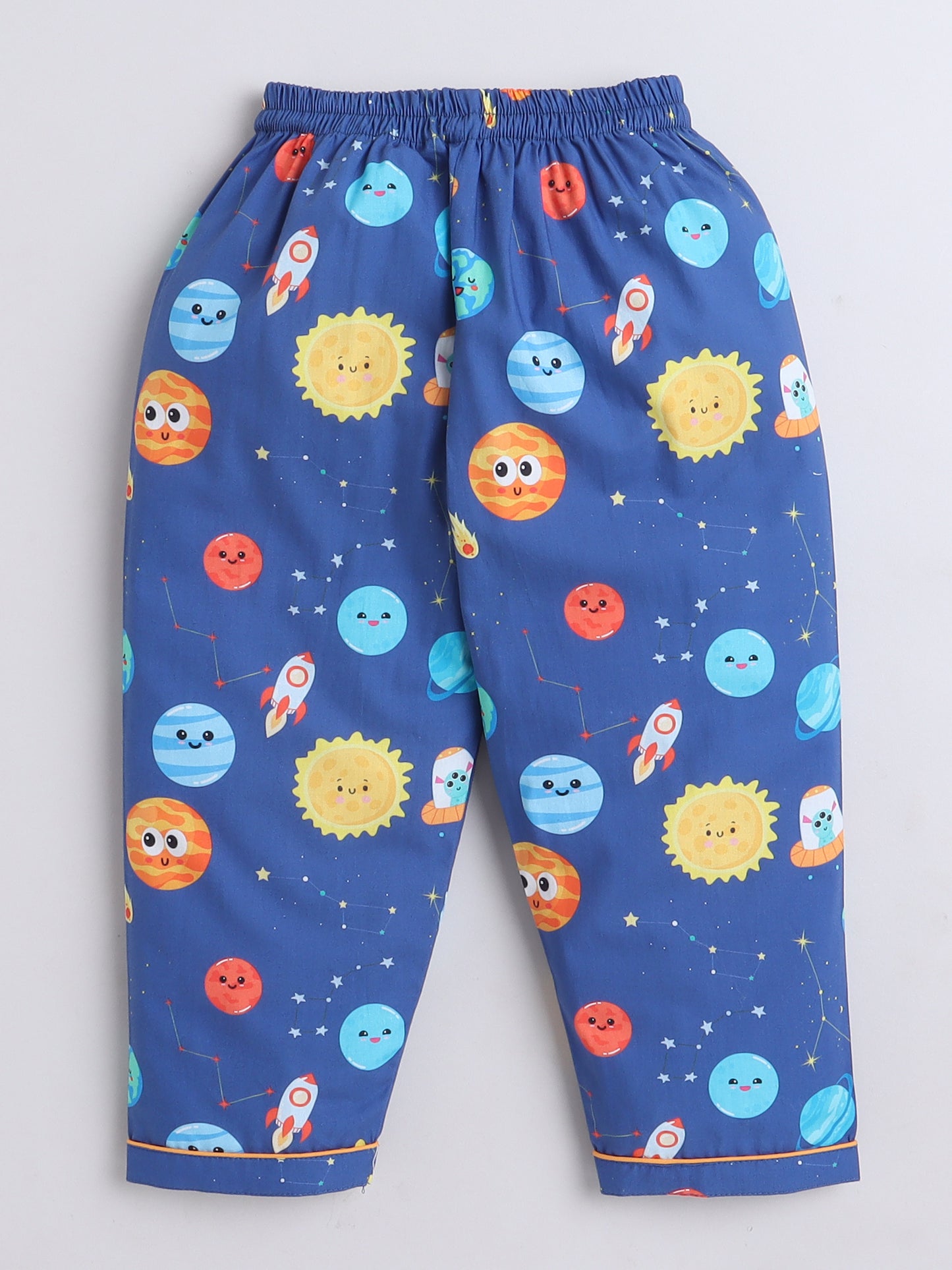 Space and Planets Print Nightsuit- Blue