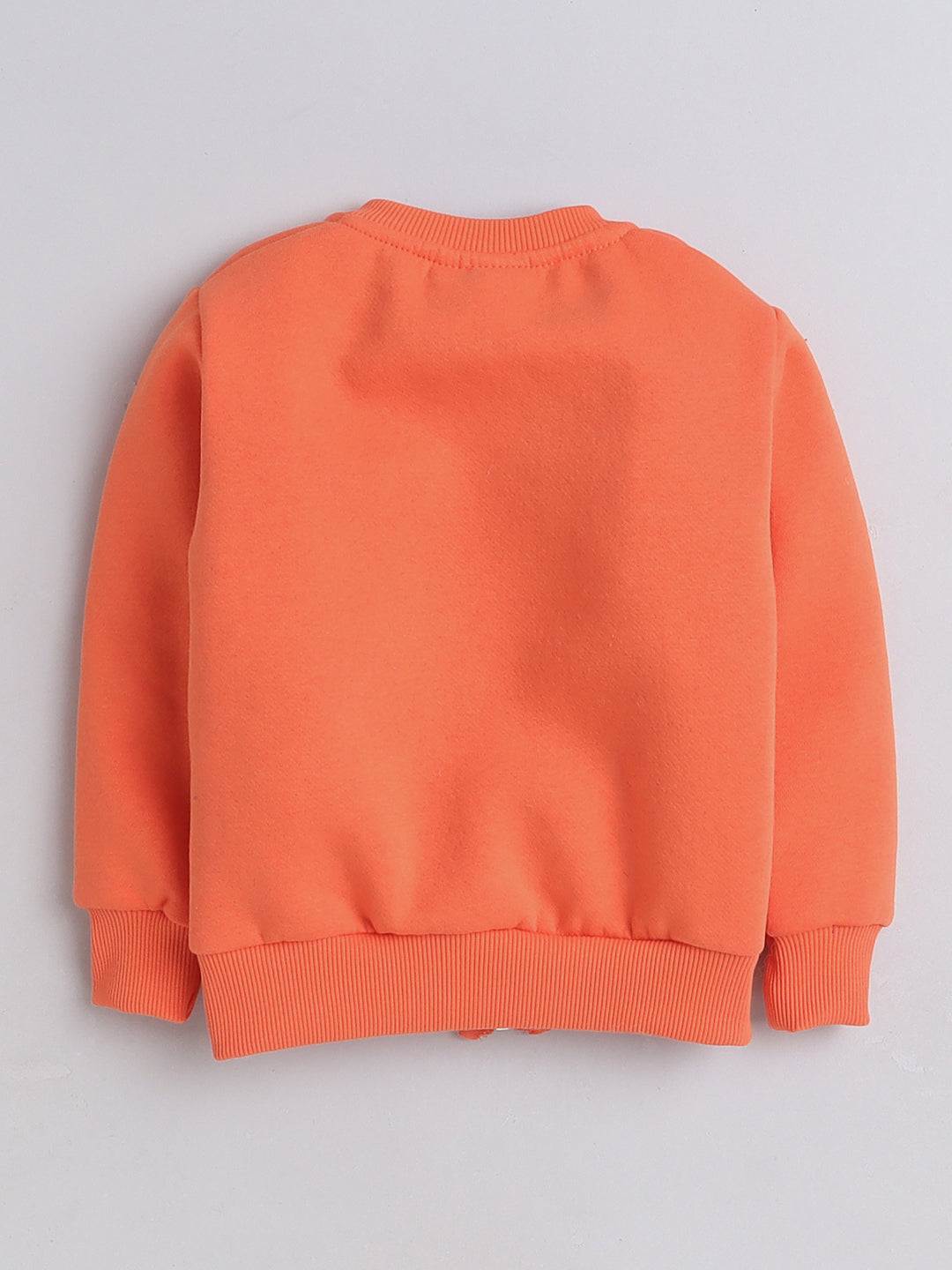 Knitting Doodles Kid's Sweatshirt with Warm Fleece and Pocket in front- Orange