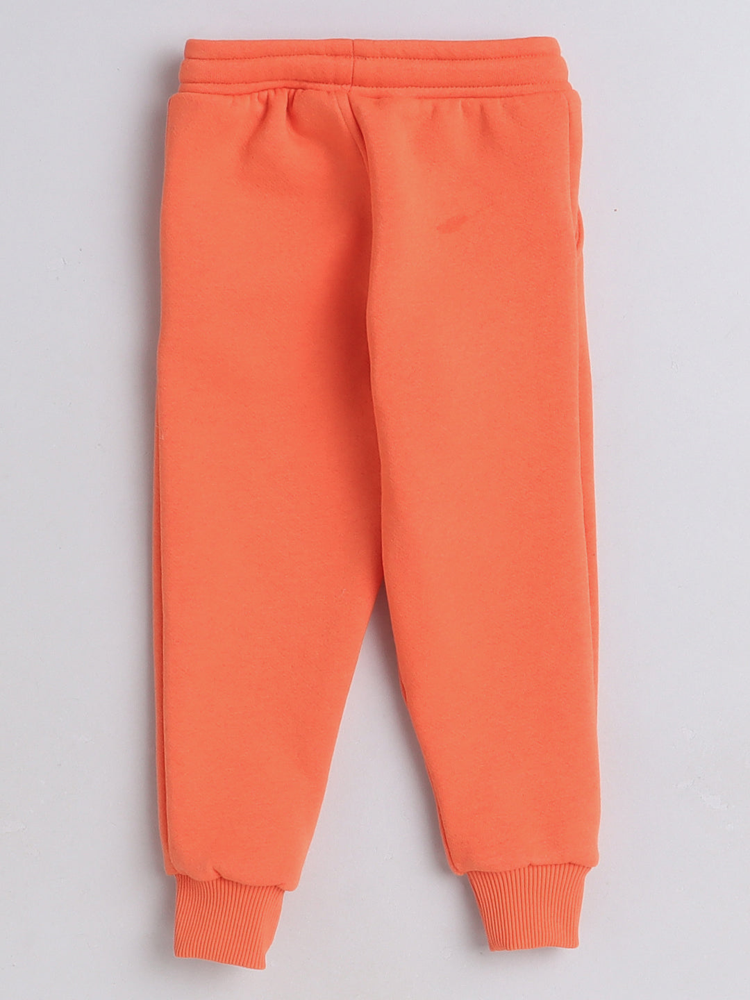 Knitting Doodles Kid's Trackpant with warm Fleece and Elasticated waist- Orange