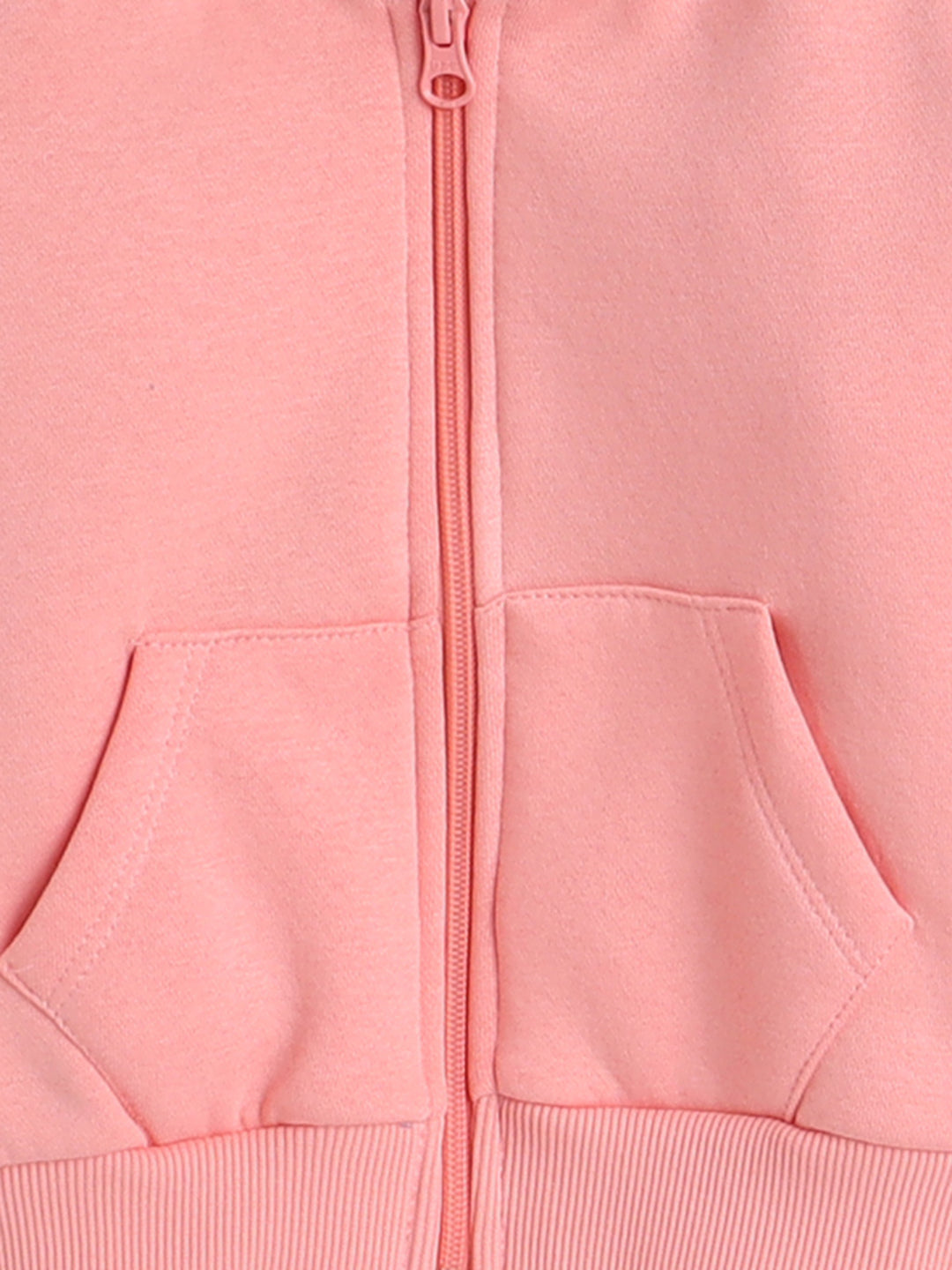 Knitting Doodles Kid's Jacket with Warm Fleece- Peach