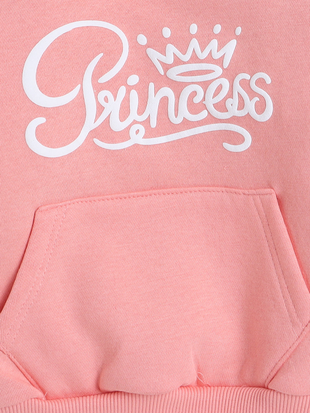 Knitting Doodles Kids' Sweat Shirt with Warm Fleece and Perfect print in Puff- Peach
