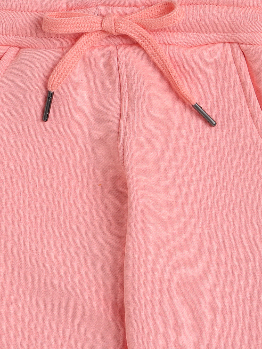 Knitting Doodles Kids' Jogger Set with Warm Fleece and Perfect print in Puff- Peach